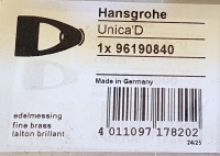 Hansgrohe Schieber fuer Unica D edelmessing 96190840