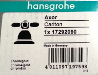 Hansgrohe Warmwasserkreuzgriff Axor Carlton fuer 2-Griffarmaturen chrom gold optik 17292090