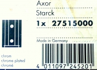 Hansgrohe Shower holder Axor Starck chrome for hose with cylindrical nut 27515000