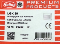 Helios LGK 80 Lueftungsgitter aus Kunststoff 0259