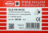 Helios ELS-VN 60/35 Ventilatoreinsatz mit Fassade, 8139