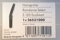 Hansgrohe Raindance Select S 120 3jet hand shower EcoSmart chrome 26531000