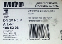 Oventrop Differential pressure overflow  Valve DN20 3/4 female thread PN10 with dp-display 1085206