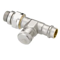 Danfoss Ruecklaufverschraubung RLV 15 R 1/2 Pressfit Durchgang vernickelt 003L1824