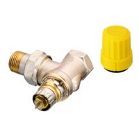 Danfoss Ventilgehaeuse RA-UR 15 R 1/2 Eck matt vernickelt 013G3229