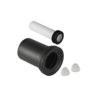 Geberit PE Anschlussgarnitur fuer WWC d 110 mit 2 chromfarbigen Deckkappen L: 185 mm 152422461