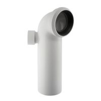 Geberit Toilet drain Bend 90 degrees  in PP left with welded thread support 152616111
