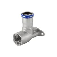Geberit Mapress Stainless steel T-elbow tap connector 90,  offset / Ceiling angle  90 degrees  diameter 18xRp1/2 with female thread CrNiMo steel  33425