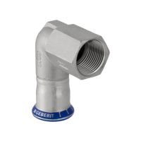 Geberit Mapress Adaptor angle 90 degrees  d22xRp3/4 with female thread silicone-free  CrNiMo steel  83805