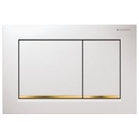 Geberit Flush plate Omega30,  for dual flush white / gold-colour / white 115080KK1