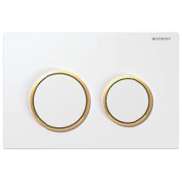 Geberit BetPl. Omega20, fr 2-Mengen-Sp. wei / vergoldet / wei 115085KK1
