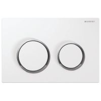 Geberit Kappa21 Betaetigungsplatte  fuer 2-Mengen-Spuelung Platte=weiss / Ring=glanz / Druecker=weiss 115240KJ1