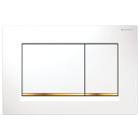 Geberit Flush plate Sigma30,  for dual flush white / gold-colour / white 115883KK1