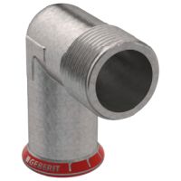 Geberit Mapress Carbon Steel transitionsAngle 90Gr with male thread d15-R3/8 zinc-plated 21612