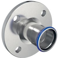Geberit Mapress Edelstahl Flansch PN 10/16 mit Pressmuffe d18 33733