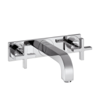 Hansgrohe 3-Loch Waschtischarm.Axor Citterio Wand F-Set lang chrom m.Platte Kreuzgr. 39144000