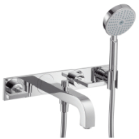 Hansgrohe 3-L.Wannenarmatur Axor Citterio F-Set Wand chrom m.Hebelgriff Platte u.Handbr. 39442000