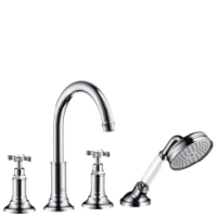 Hansgrohe 4-Loch Wannenarmatur Axor Montreux F-Set fuer Fliesenrand chrom m.Kreuzgriffen 16544000