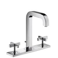 Hansgrohe 3-Loch Waschtischarmatur Axor Citterio chrom mit Platte u.Kreuzgriffen 39134000
