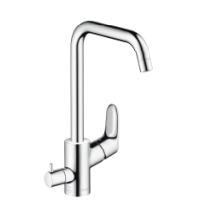 Hansgrohe Spltischmischer Focus chrom hoher Schwenkauslauf und Gerteabsperrventil 31823000