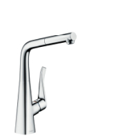 Hansgrohe Single lever kitchen mixer 320 Metris chrome w pull-out spout 14821000