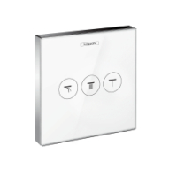 Hansgrohe Ventil Unterputz ShowerSelect Glas 3 Verbraucher weiss/chrom 15736400