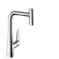 Hansgrohe Spltischmischer Talis Select S 300 edelstahl-optik mit Ausziehauslauf 72821800