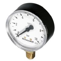 Resideo Honeywell Pressure gauge, 0 - 10 bar f Standard pattern pressure reducing valve with flanged connections, D15P M39M 63mm conn. u G 1/4 T 0 10 b M39M-A10 M39M-A10