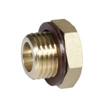 Resideo Honeywell Sechskant-Stopfen S06M aus Messing mit Dichtung 1/4 Zoll S06M-1/4