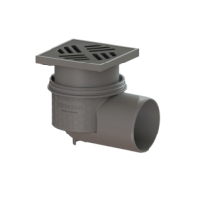 Kessel Ablauf Practicus KE45110.40 DN100 seitl., Rost schwarz 138x138 45110.40