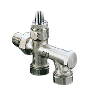 Oventrop Zweirohr-Anschlussstck Duo  mit Absperrung, 3/4 Zoll AG, Abstand 50mm 1013361
