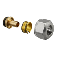 Oventrop Compression ring fitting Screw connection Ofix K  M24x1.5 14x2mm 2-fold for plastic pipe 1016823