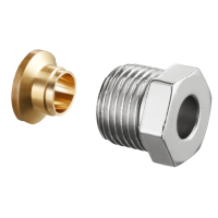Oventrop Compression ring fitting Screw connection Ofix CEP for IG 3/8 x10mm for copper pipes nickel-plated 1027151