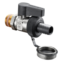 Oventrop Ball Valve Optiflex DN15 1/2  male thread with Hose connection cap Ms nickel-plated 1033354