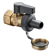 Oventrop Ball Valve Optiflex DN15 1/2  female thread with Hose connection & cap Ms 1033814