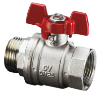 Oventrop Ball Valve Optibal T-handle DN32 G 1 1/4 female thread G 11/4 male thread PN16 Ms 1076310