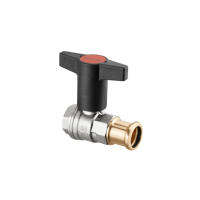 Oventrop Ball Valve Optibal lever handle DN15 Press connection 15mm x 1/2 female thread 1077152