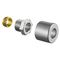 Oventrop Compression ring fitting Screw connection set for  E 1/2  x15mm Stainless steel design 1169593
