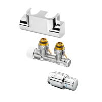 Oventrop Connection-Set for bathroom Radiator  Multiblock T/Uni SH  angle pattern white 1184184