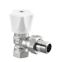 Oventrop Hand control Valve HRV DN15 1/2  PN10 angle pattern Manual head connection white 1191504