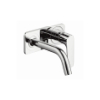 Hansgrohe Single lever basin mixer concealed install.  Axor Citterio M Set chrome short spout w plate wall-mounted 34112000