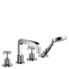 Hansgrohe 4-Loch Wannenarmatur Axor Citterio F-Set fuer Fliesenrand chrom mit Kreuzgriff 39453000