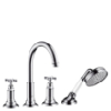 Hansgrohe 4-Loch Wannenarmatur Axor Montreux F-Set fuer Fliesenrand chrom m.Kreuzgriffen 16544000