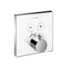 Hansgrohe ShowerSelect Glass Thermostatic mixer f concealed install. f 2 outlets white/chrome 15738400