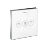 Hansgrohe ShowerSelect Glass valve f concealed install. F 3 outlets white/chrome 15736400