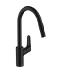 Hansgrohe Spltischmischer 240 Focus mattschwarz mit Ausziehbrause 31815670