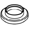 Hansgrohe Rosette Axor Uno 4-Loch Fliesenrand chrom 96501000