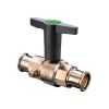 Oventrop Ball Valve Optibal lever handle DN32 both ports Press connection 35mm Ms 1077166