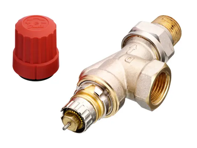 Danfoss Ventilgehaeuse RA-N 15 R 1/2 UK (Axial) matt vernickelt 013G0153