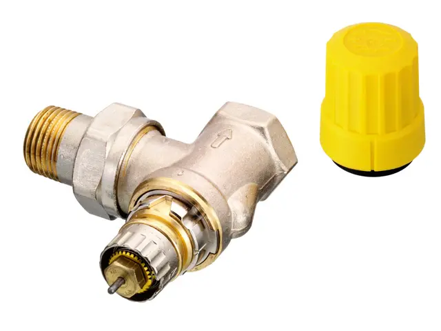 Danfoss Ventilgehaeuse RA-UR 15 R 1/2 Eck matt vernickelt 013G3229